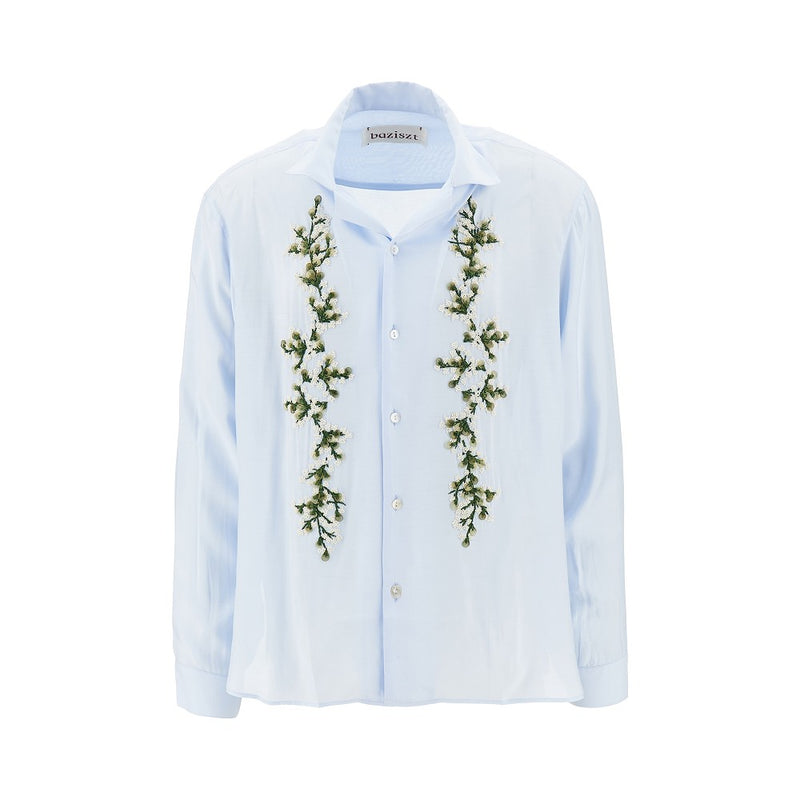 Baziszt Baziszt 'Tinees' Embroidered Shirt Blue - World Class Fashion