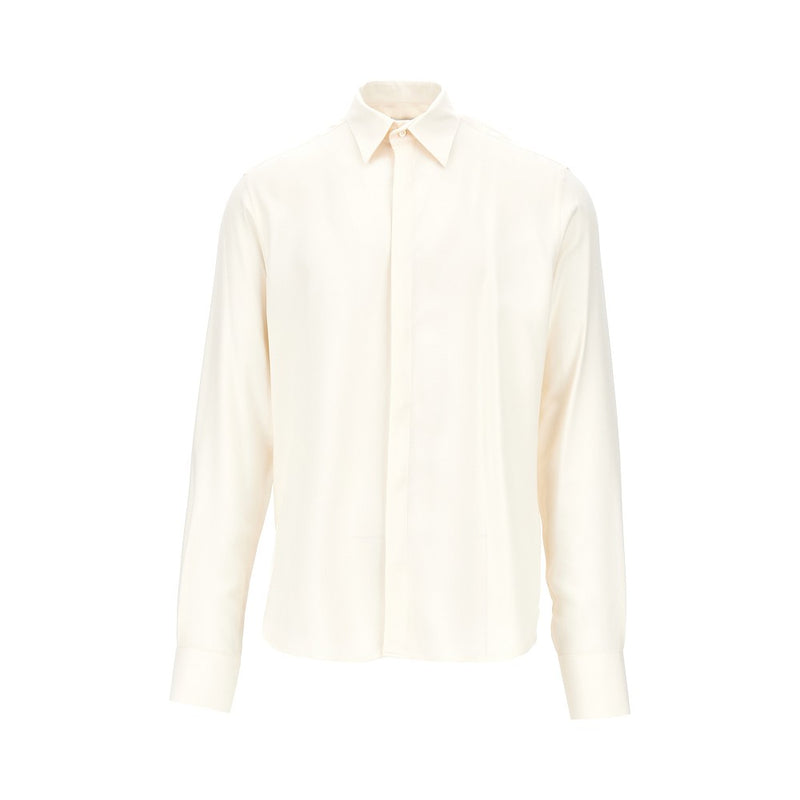 Marsem Marsem Viscose Twill Shirt White Men - World Class Fashion