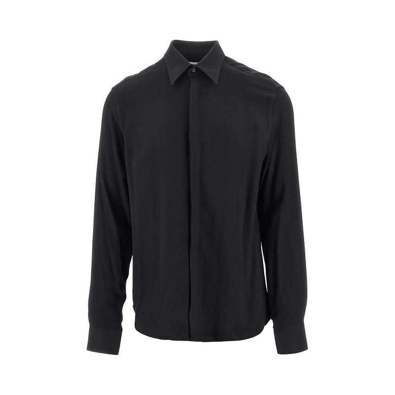 Marsem Marsem Viscose Twill Shirt Black Men - World Class Fashion