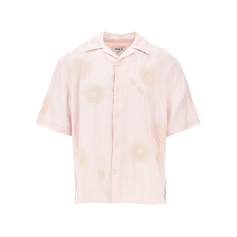 Wax London Wax London Didcot Embroidered Linen Shirt Pink - World Class Fashion