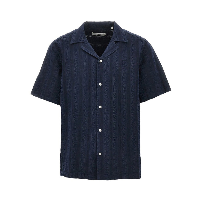 Foret Foret Peer Jacquard Cotton Shirt Blue Men - World Class Fashion