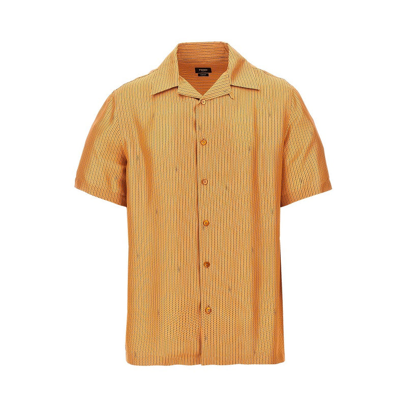 Fendi Fendi Selleria Motif Silk Shirt Orange - World Class Fashion