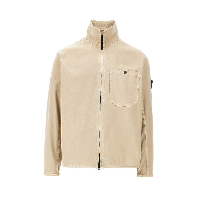 Stone Island Stone Island Cotton Canvas Overshirt Beige - World Class Fashion