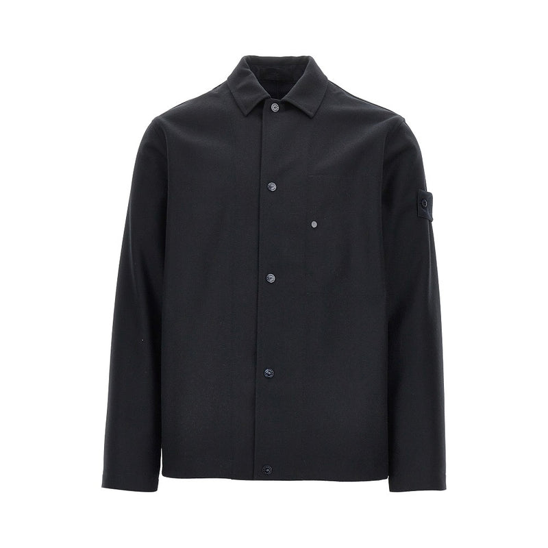 Stone Island Stone Island Virgin Wool-blend Overshirt Blue Men - World Class Fashion