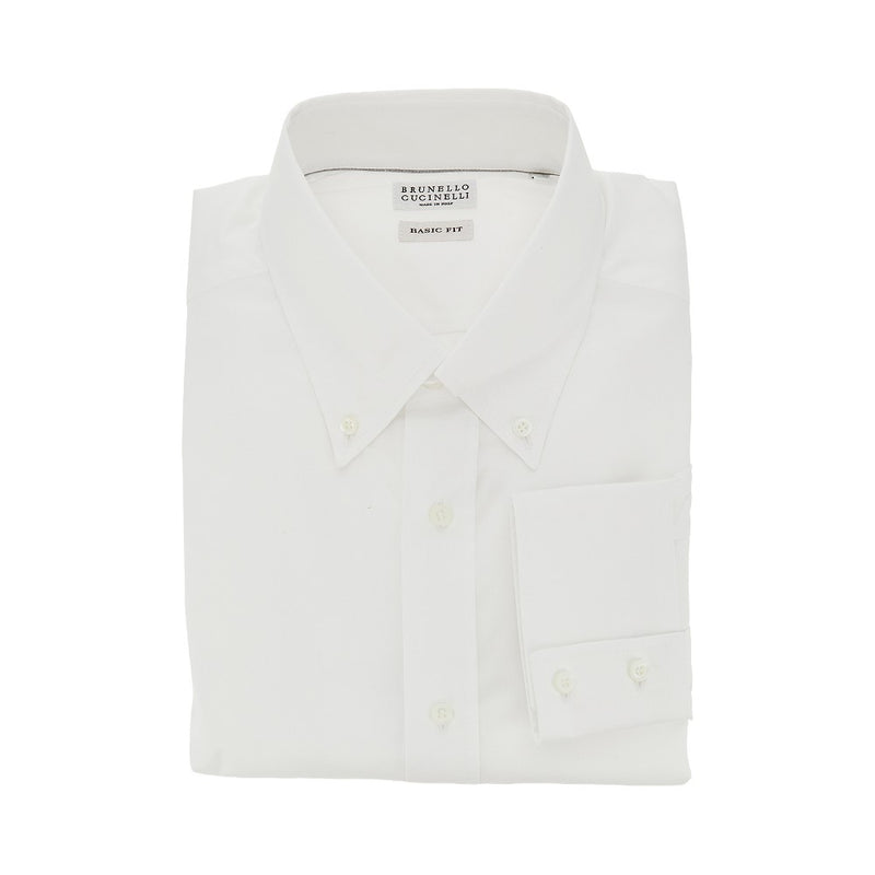 Brunello Cucinelli Brunello Cucinelli Basic Fit Cotton Shirt White - World Class Fashion