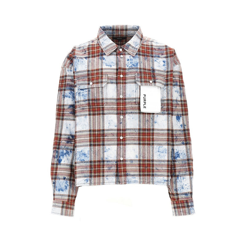 Purple Brand Purple Brand Embroidered Check Flannel Shirt Multicolor - World Class Fashion