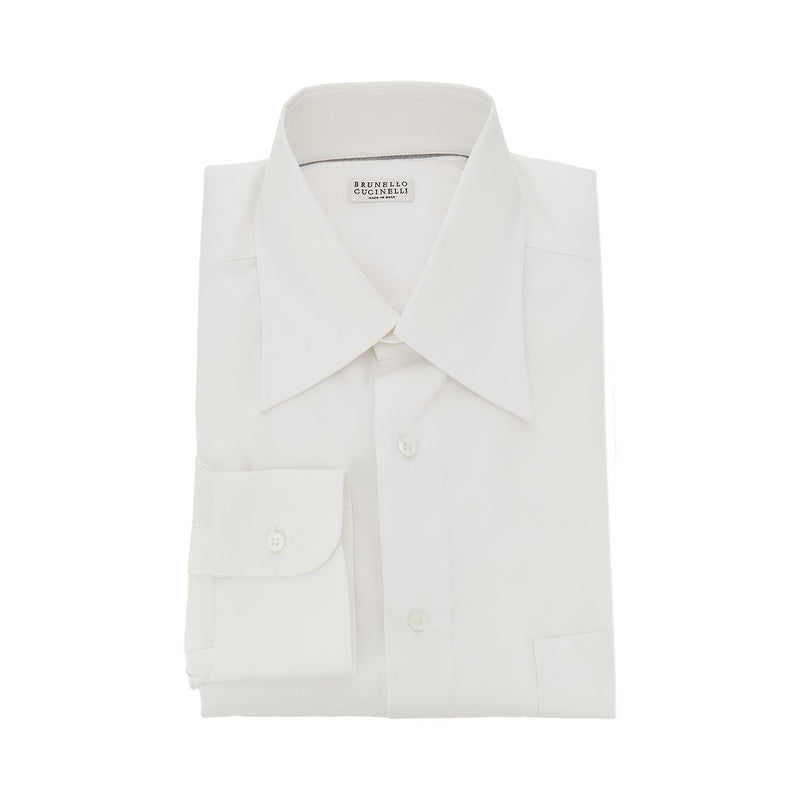 Brunello Cucinelli Brunello Cucinelli Cotton Twill Shirt White Men - World Class Fashion