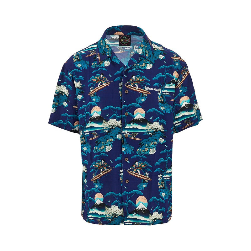 Mauna Kea Mauna Kea Samurai Surf Viscose Shirt Blue - World Class Fashion