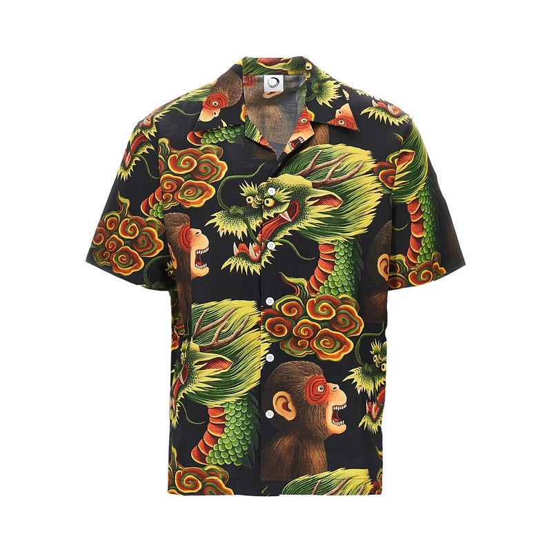 Endless Joy Endless Joy Monkey Dragon Silk Shirt Black - World Class Fashion
