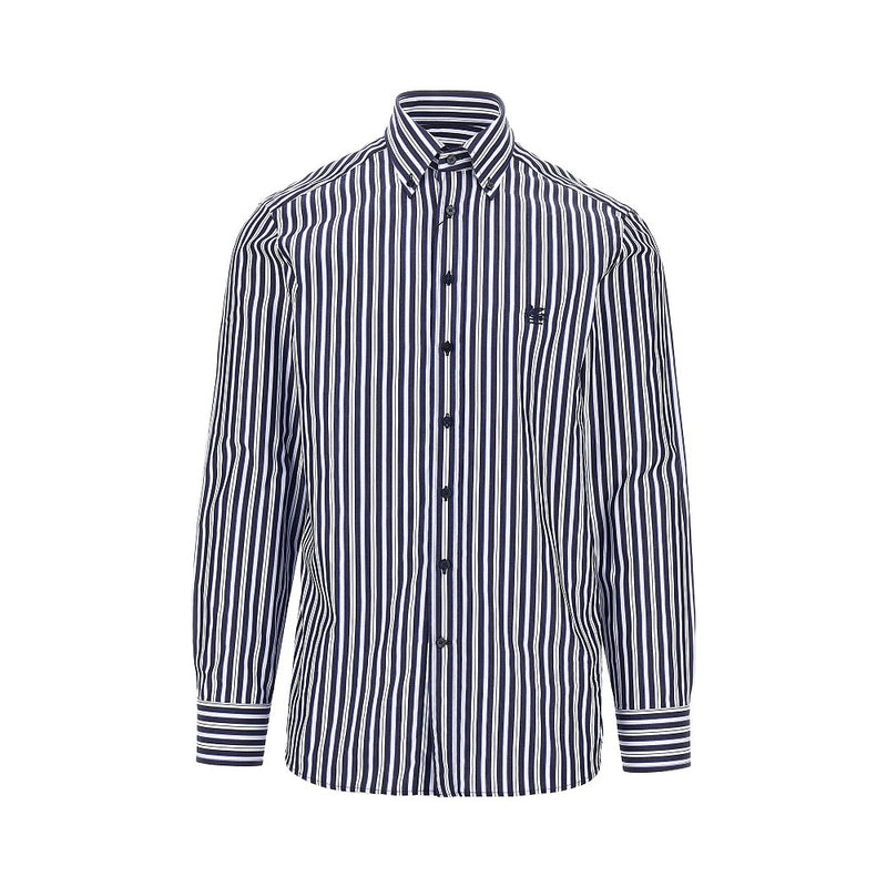 Etro Etro Pegaso Logo Cotton Shirt Blue - World Class Fashion