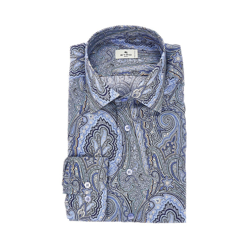 Etro Etro Paisley Cotton Shirt Blue Men - World Class Fashion