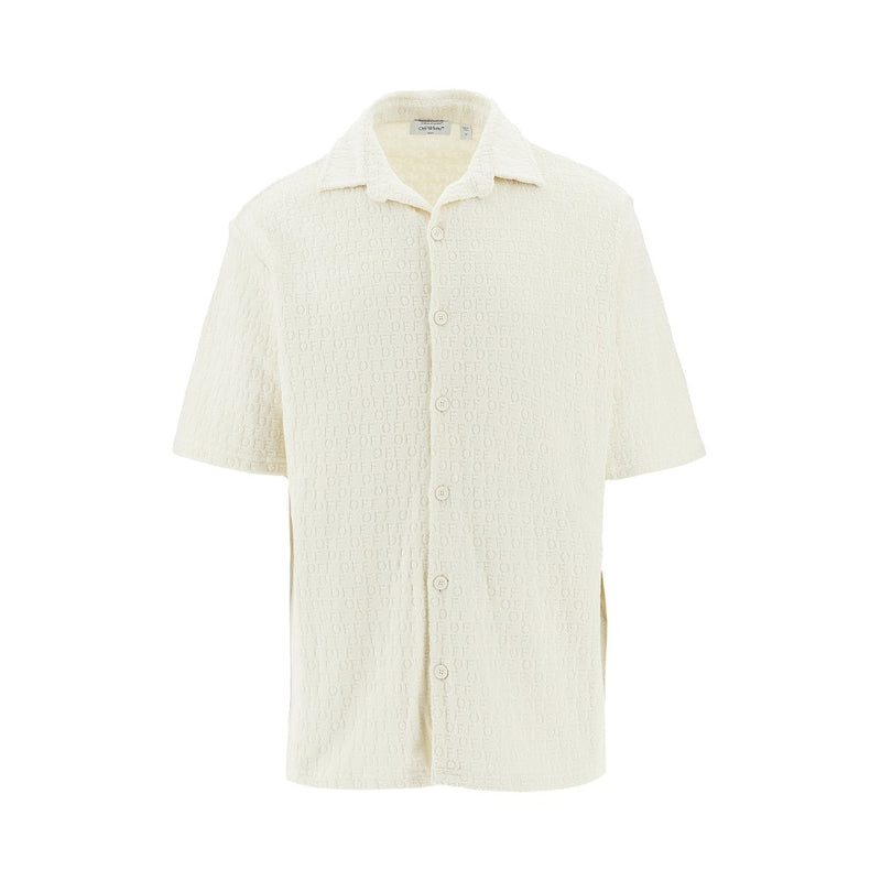 Off-White Off-White Jacquard Terry Bowling Shirt White - World Class Fashion