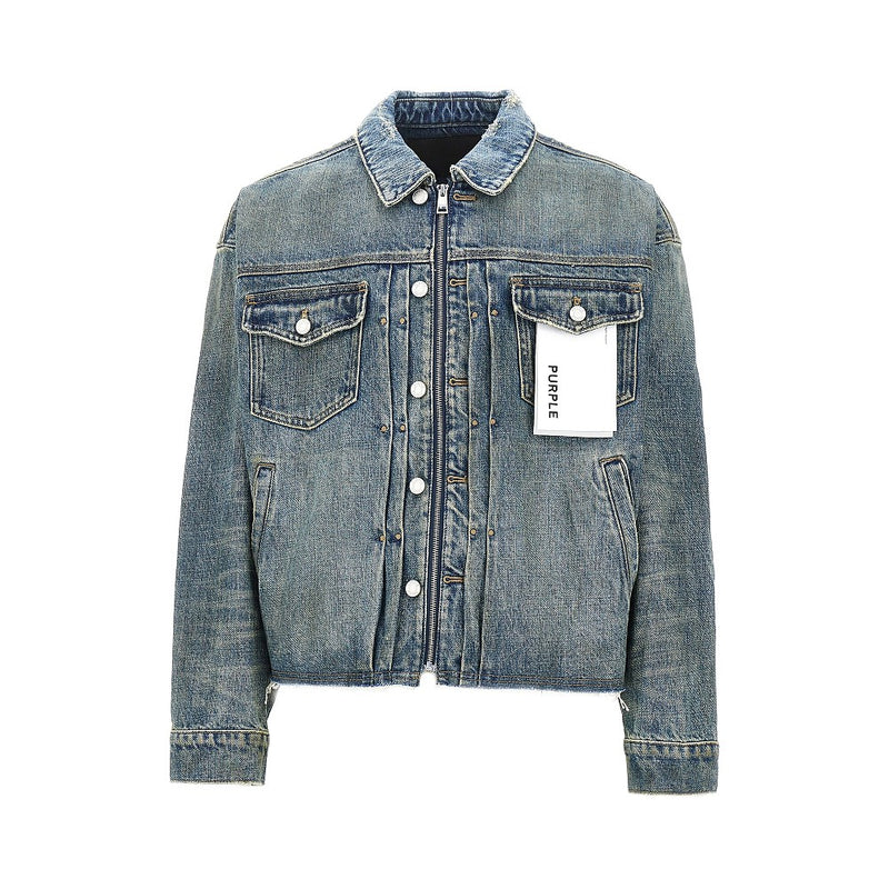 Purple Brand Purple Brand Distressed Denim Jacket Blue Men - World Class Fashion