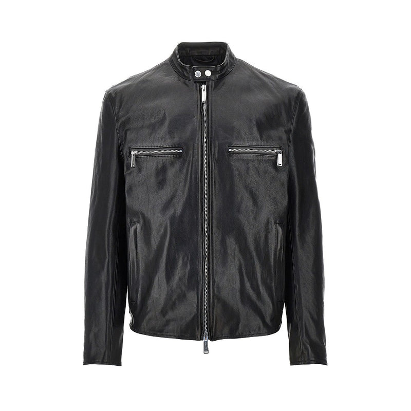 Dsquared2 Dsquared2 Leather Biker Jacket Black Men - World Class Fashion