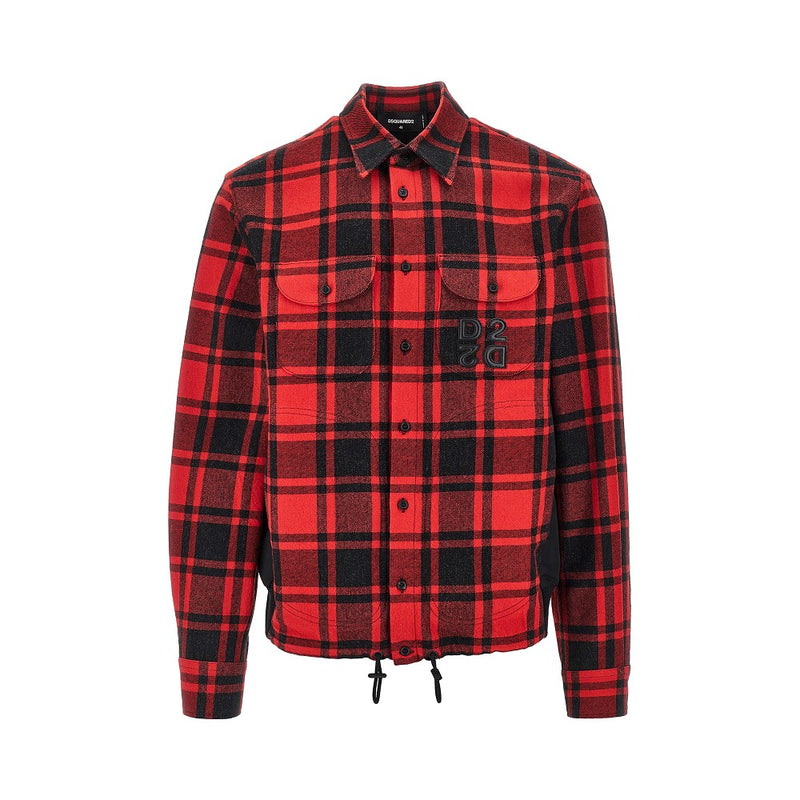 Dsquared2 Dsquared2 Nylon and Flannel Hybrid Overshirt Red - World Class Fashion