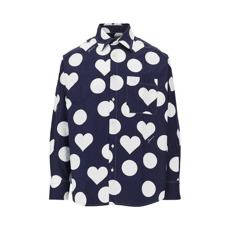 Jacquemus Jacquemus Camargue Printed Poplin Shirt Blue - World Class Fashion