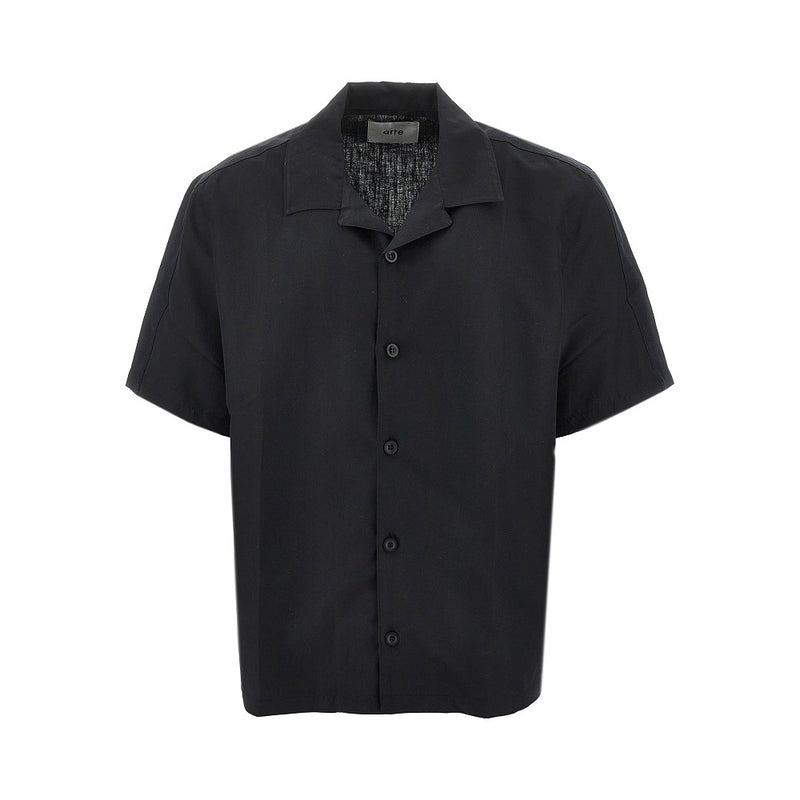 Arte Arte Nylon and Linen Shirt Black - World Class Fashion
