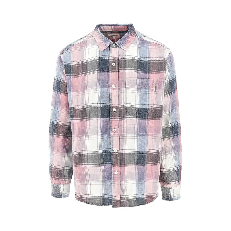 Thisisneverthat Thisisneverthat Check Cotton Shirt Pink Men - World Class Fashion