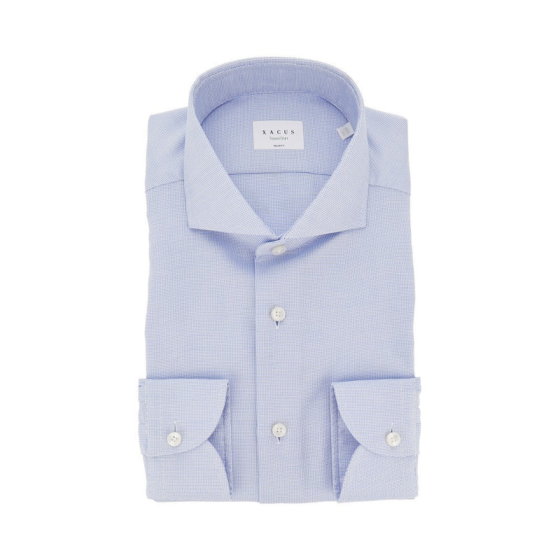 Xacus Xacus Cotton Tailor Fit Travel Shirt Blue - World Class Fashion