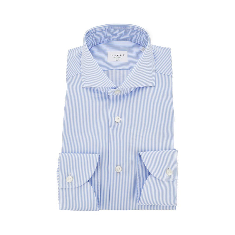 Xacus Xacus Cotton Tailor Fit Travel Shirt Blue - World Class Fashion