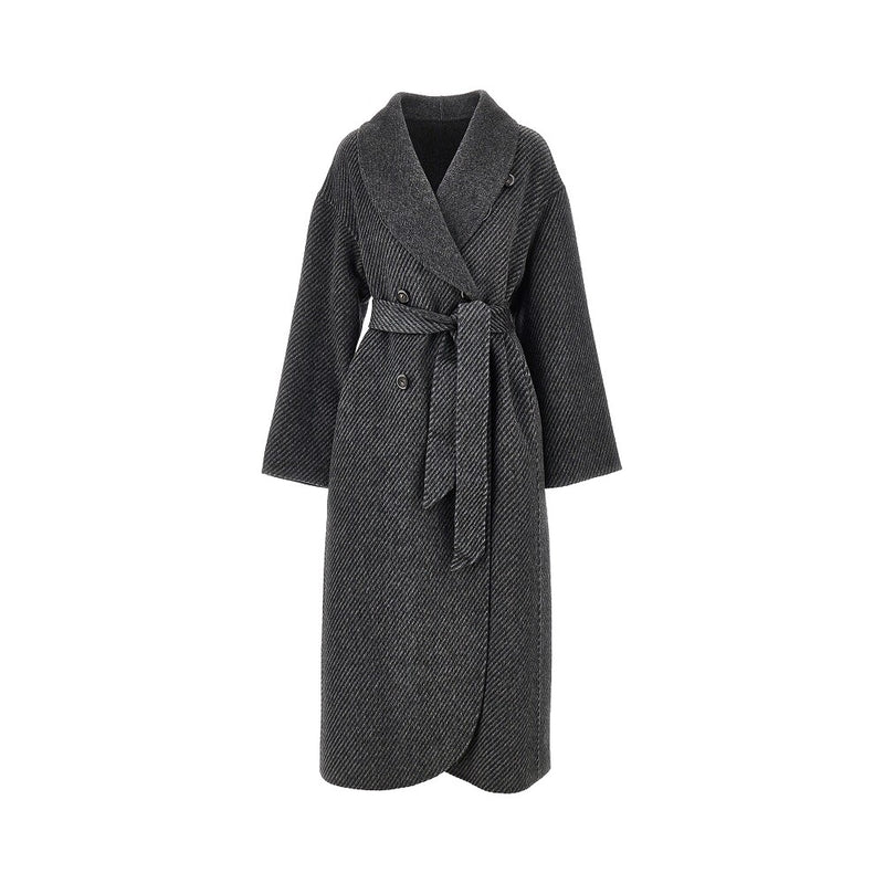 Emporio Armani Emporio Armani Reversible Double-breasted Coat Grey - World Class Fashion