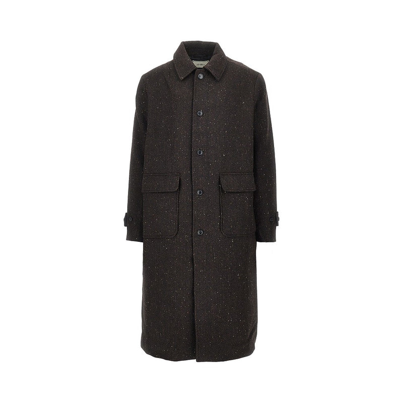 Les Deux Les Deux Herringbone Wool-blend Coat Brown - World Class Fashion