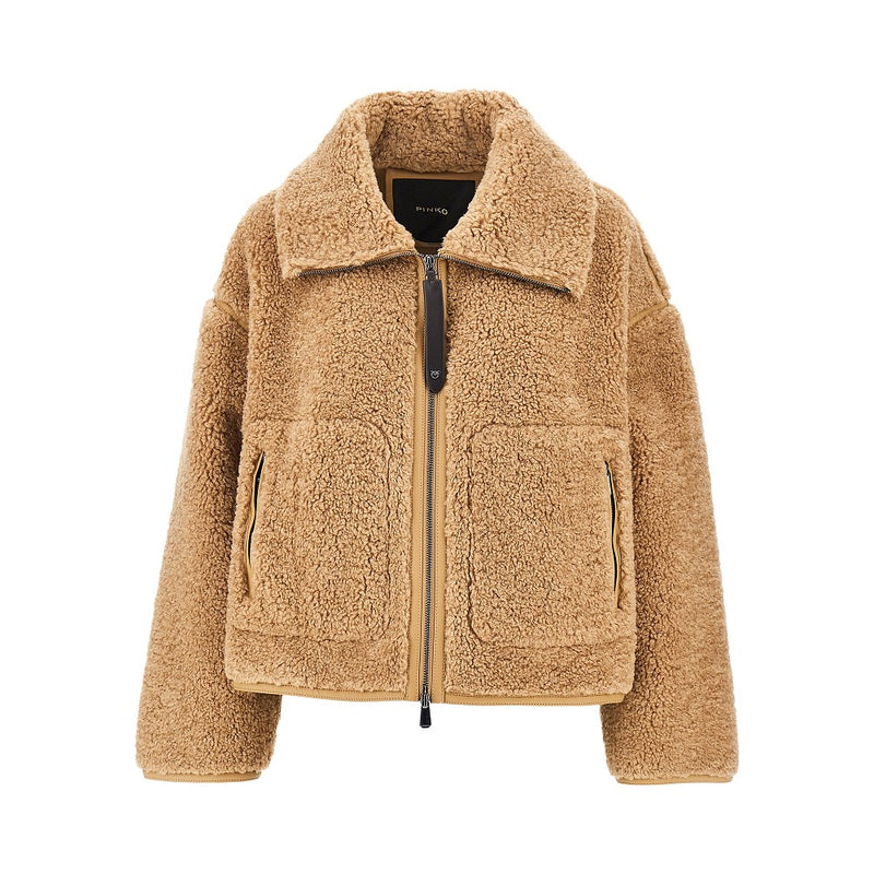 Pinko Pinko Faux Shearling Jacket Beige Women - World Class Fashion