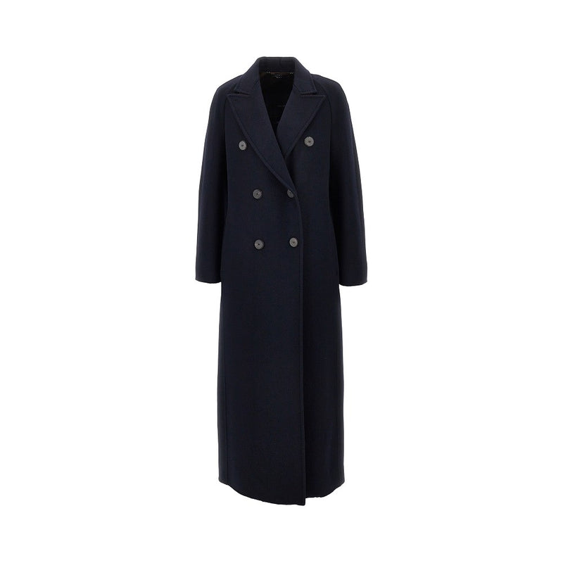 Max Mara Max Mara Cashmere Double-breasted Coat Blue - World Class Fashion