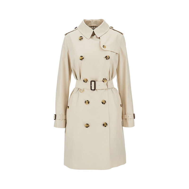 Burberry Burberry Gabardine Medium 'Kensington' Trench Coat Beige - World Class Fashion