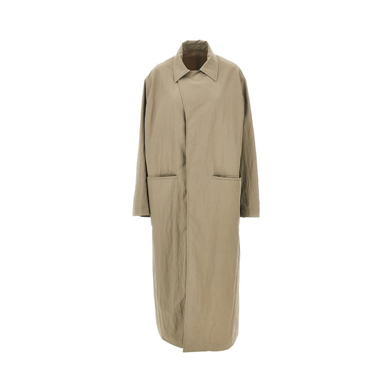 Gucci Gucci Delavé Nylon Long Trench Coat Grey - World Class Fashion