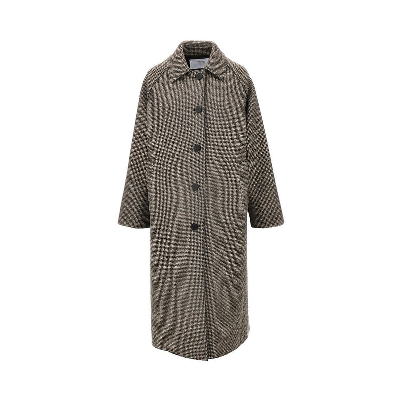 Harris Wharf London Harris Wharf London Cashmere-blend Balmacaan Coat Brown - World Class Fashion