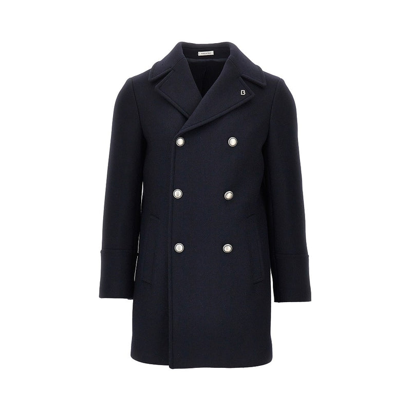 Breras Breras Wool-blend Double-breasted Peacoat Blue Men - World Class Fashion