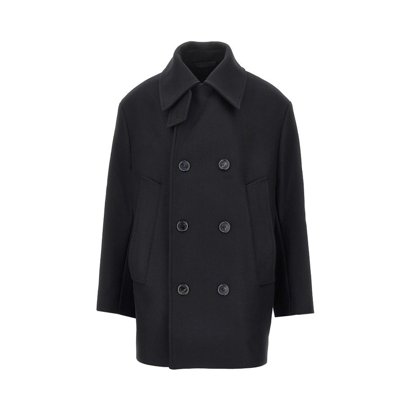 Acne Acne Wool-blend Double-breasted Peacoat Black - World Class Fashion