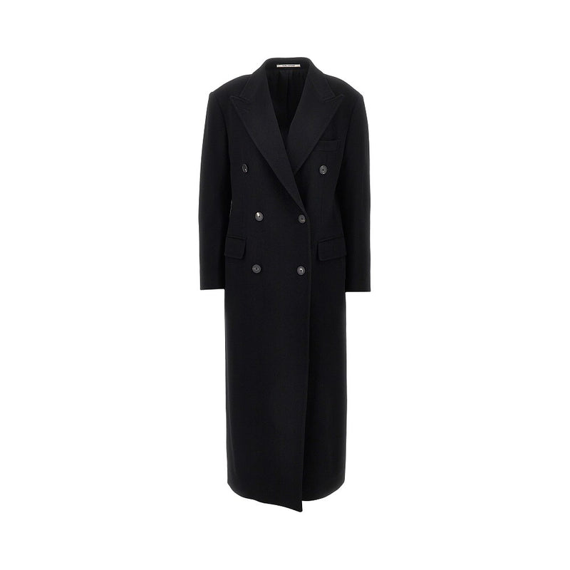 Tagliatore Tagliatore Wool and Cashmere Long Coat Black - World Class Fashion