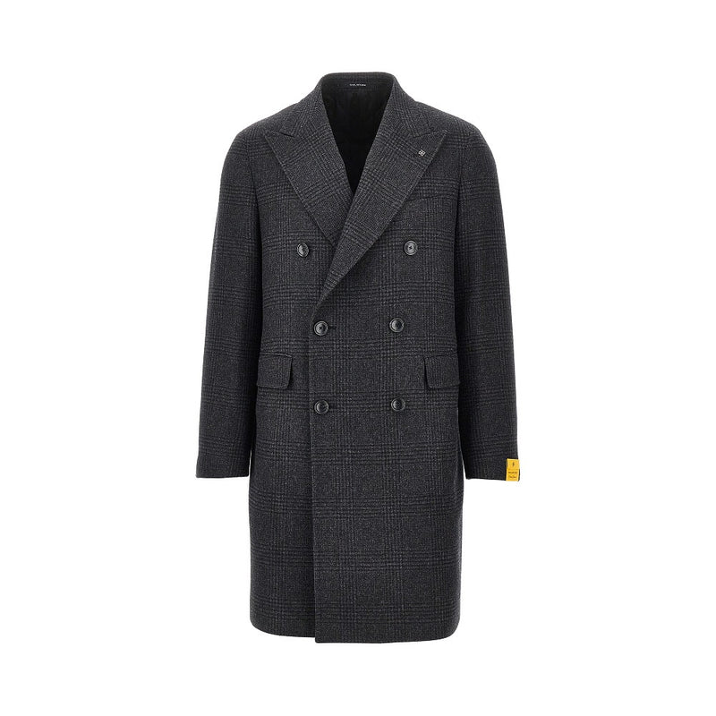 Tagliatore Tagliatore Prince Of Wales Wool Coat Grey Men - World Class Fashion