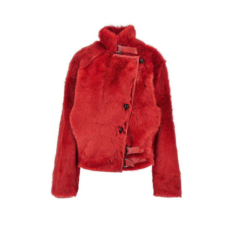 Isabel Marant Isabel Marant Roama Lamb Fur Jacket Red - World Class Fashion