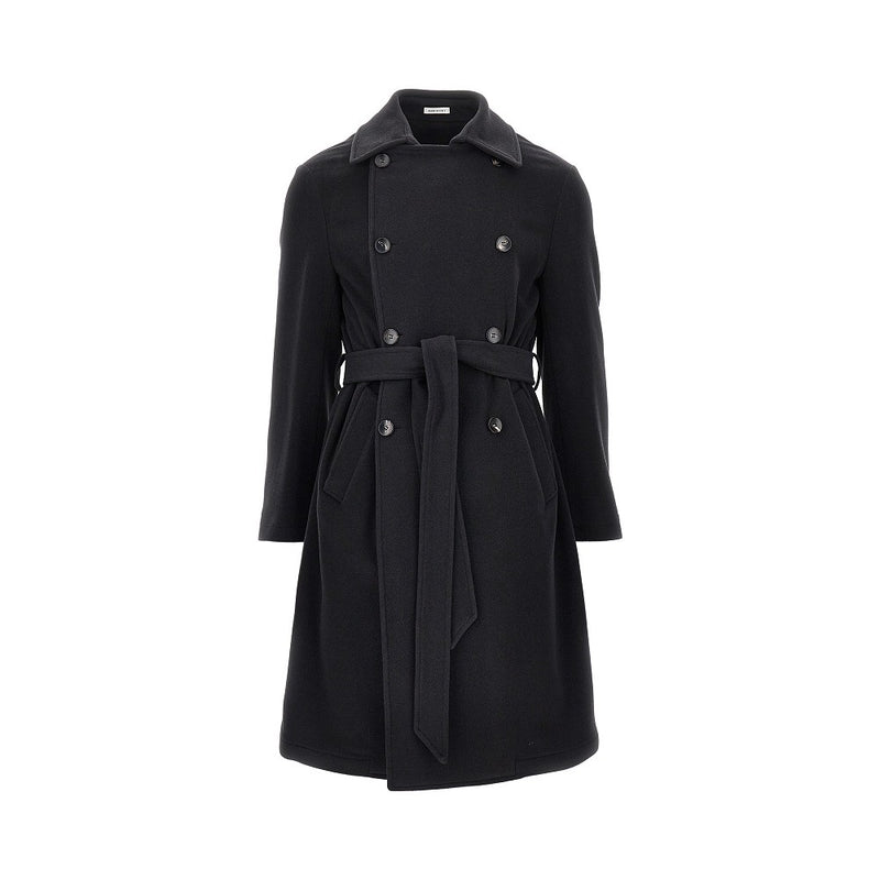 Breras Breras Wool Cloth Coat with Belt Blue Men - World Class Fashion