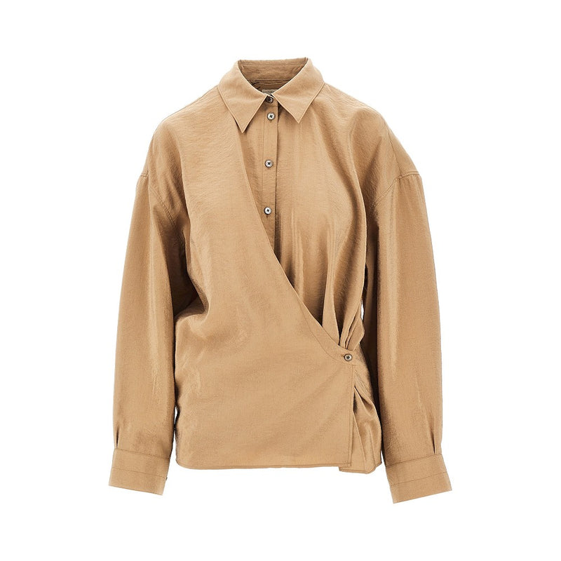 Lemaire Lemaire Cotton And Silk Twisted Shirt Beige - World Class Fashion