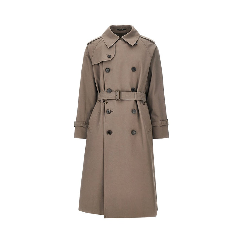 Caruso Caruso Cotton Double-breasted Trench-coat Grey - World Class Fashion