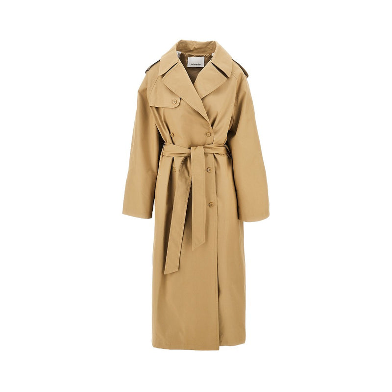The Frankie Shop The Frankie Shop Riva Oversized Trench Coat Beige - World Class Fashion