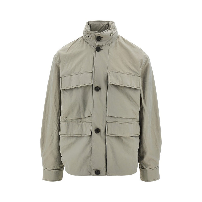 Emporio Armani Emporio Armani Silk-blend Nylon Blouson Khaki - World Class Fashion