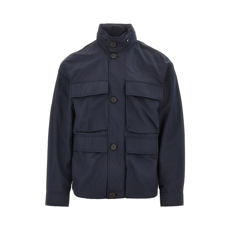 Emporio Armani Emporio Armani Silk-blend Nylon Blouson Blue - World Class Fashion