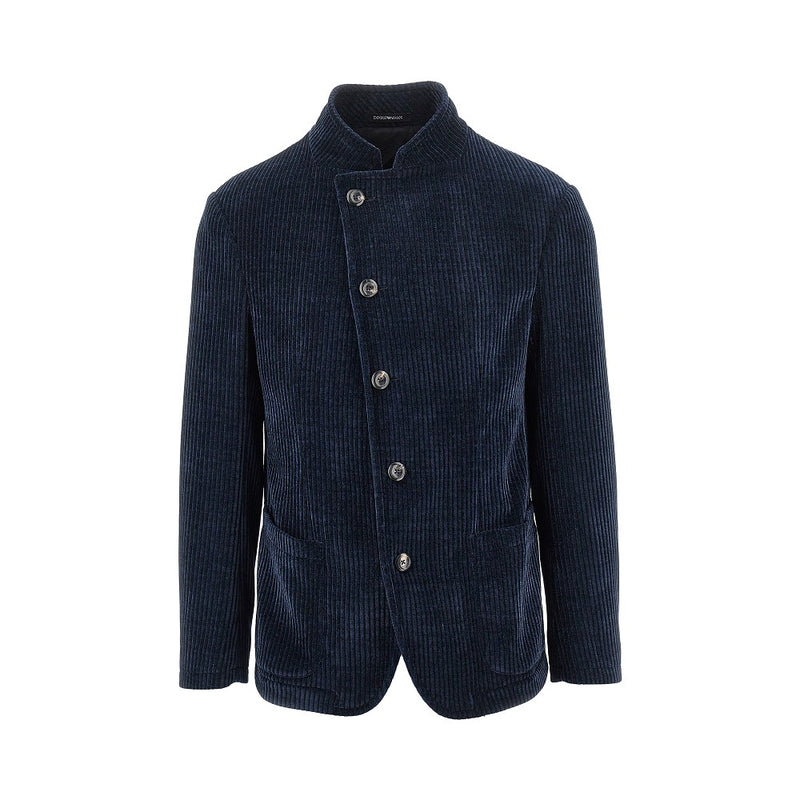Emporio Armani Emporio Armani Ribbed Chenille Jacket Blue - World Class Fashion