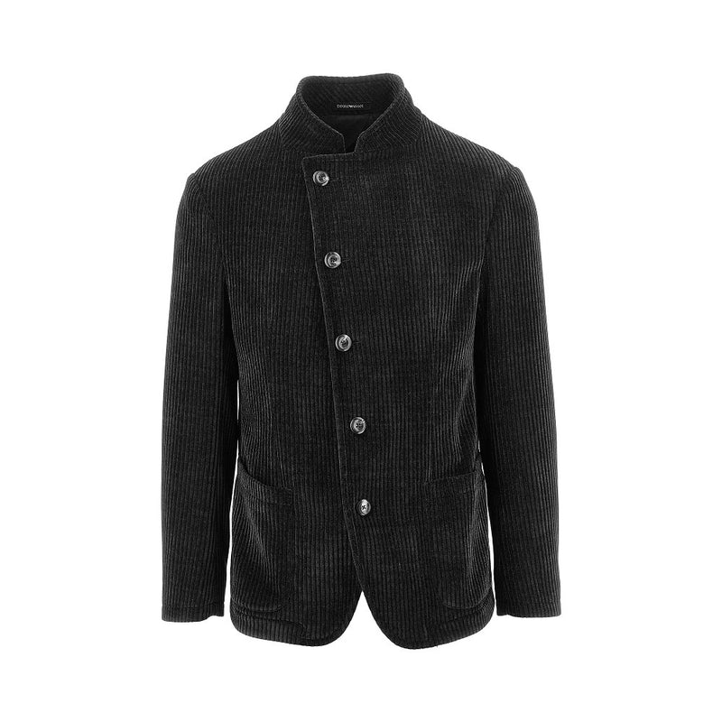 Emporio Armani Emporio Armani Ribbed Chenille Jacket Black Men - World Class Fashion
