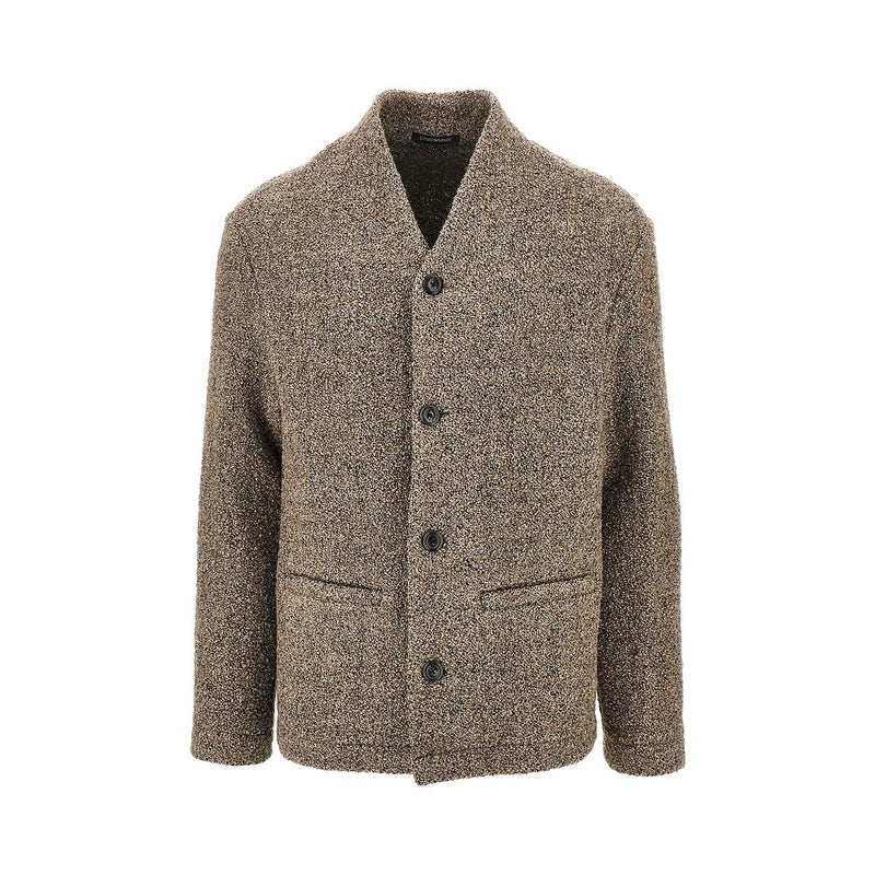 Emporio Armani Emporio Armani Bouclé Wool-blend Jacket Beige - World Class Fashion