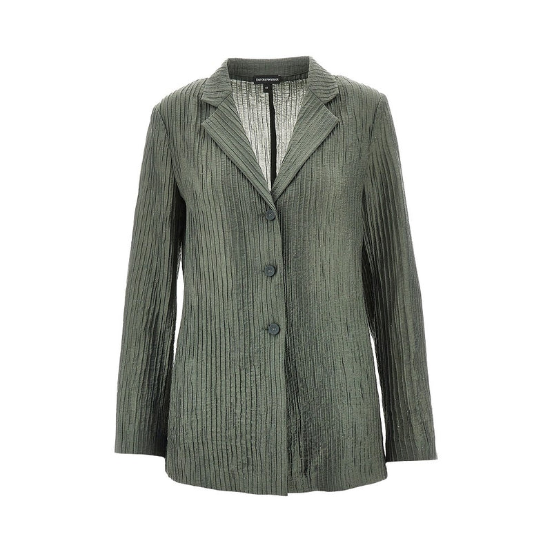Emporio Armani Emporio Armani Textured Taffetà Jacket Green - World Class Fashion