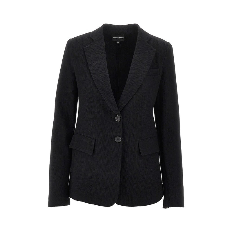 Emporio Armani Emporio Armani Chevron Jersey Jacket Black - World Class Fashion
