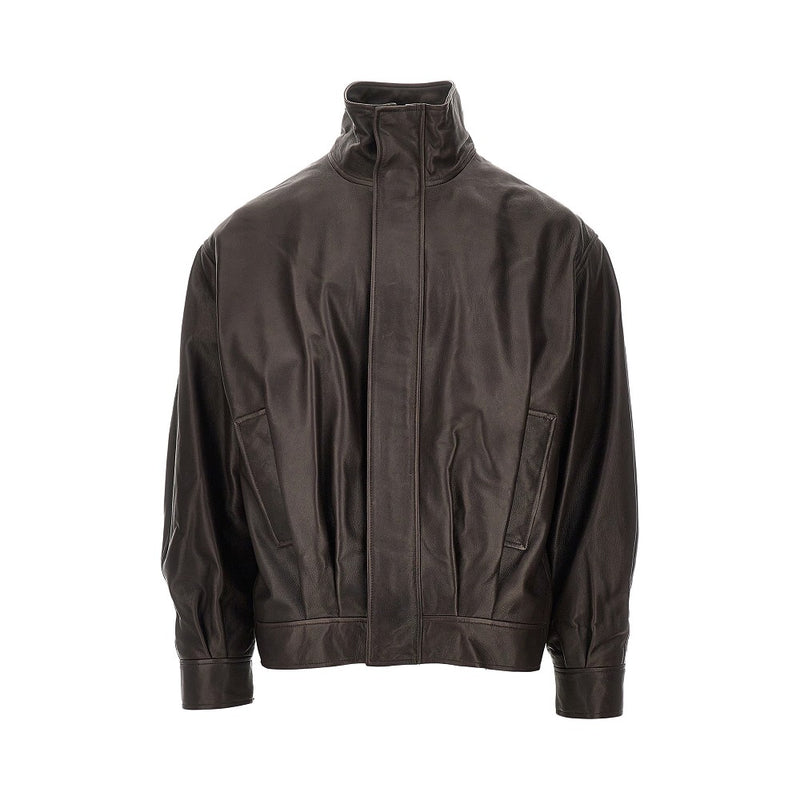 Arma Arma Paulo Nappa Leather Bomber Jacket Brown - World Class Fashion