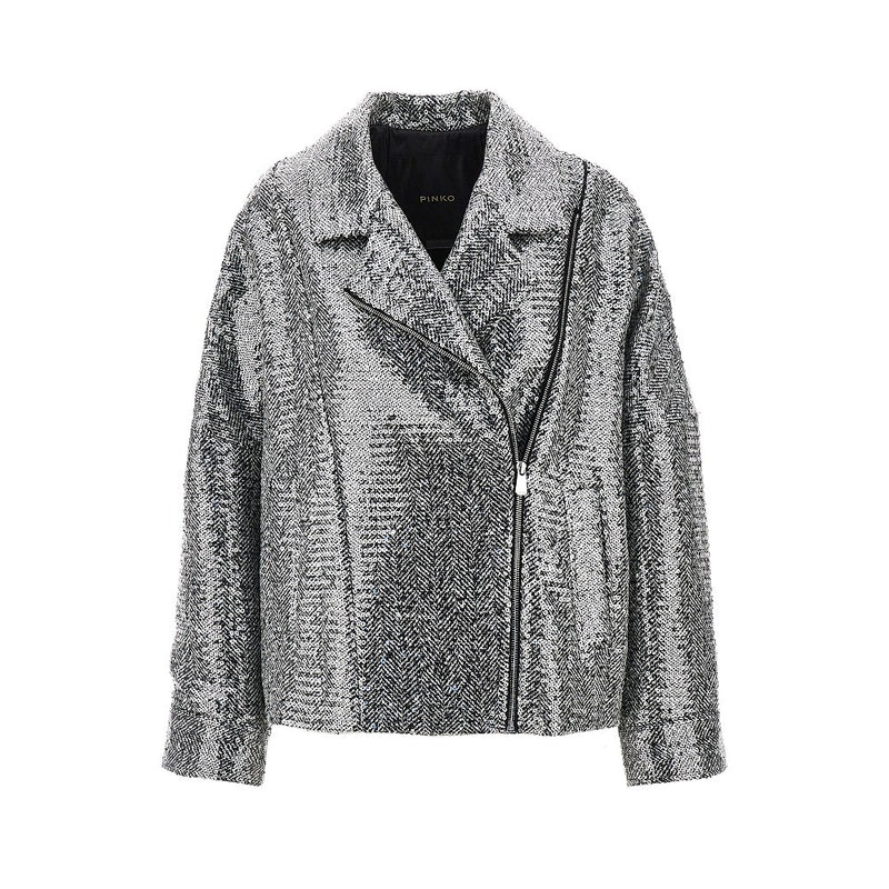 Pinko Pinko Sequinned Chevron Jacket Grey Women - World Class Fashion