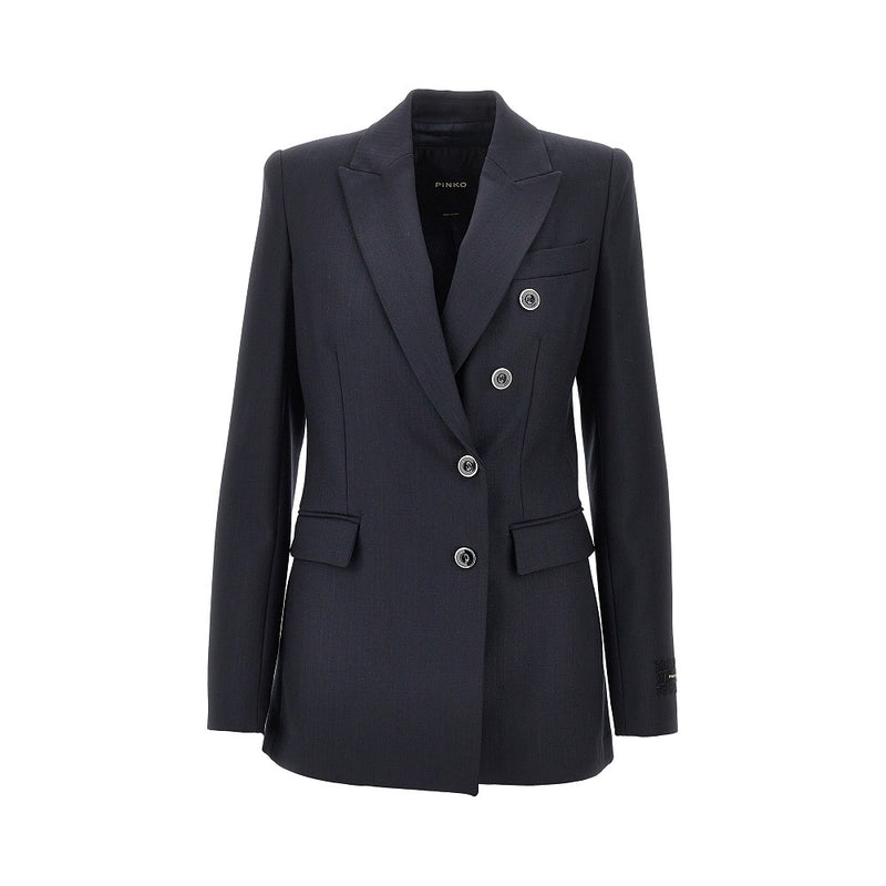 Pinko Pinko Wool-blend Double-breasted Jacket Blue Women - World Class Fashion